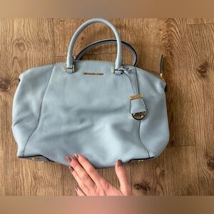 Michael Kors Sky Blue Leather Satchel